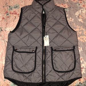 Black and white winter vest
